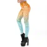 Orange, Green, and Blue Gradient Mandala Leggings