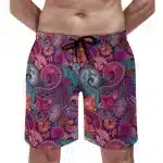 Paisley & Floral Pattern Men's Psychedelic Summer Shorts