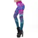 Psychedelic Floral Mandala Om Symbol Leggings