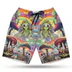 Psychedelic Hippie Alien Mushroom Men's Board Shorts