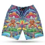 Psychedelic Meditating Alien Trippy Mushroom Art Shorts