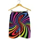 Psychedelic Multicolor Swirl Men's Trippy Rave Shorts