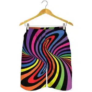 Psychedelic Multicolor Swirl Men's Trippy Rave Shorts