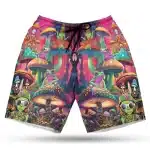 Psychedelic Mushroom Alien Frog Men's Board Shorts