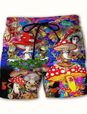 Psychedelic Mushroom Fantasy Art Men's Shorts