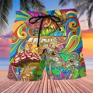 Psychedelic Mushroom & Hippie Van Men's Shorts