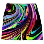 Psychedelic Neon Swirl Fluid Art Men's Swim Shorts