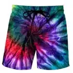 Psychedelic Rainbow Burst Tie-Dye Men's Swim Shorts