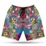 Psychedelic Skull & Trippy Alien Men's Board Shorts