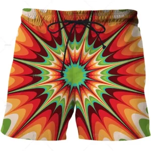 Psychedelic Starburst Men's Drawstring Shorts