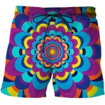 Psychedelic Style Kaleidoscope Flower Men's Shorts