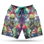 Psychedelic Yoda Alien Galaxy EDM Rave Board Shorts