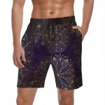 Purple & Gold Cosmic Mandala Men's Shorts