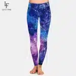 Purple Nebula Galaxy Print Women's Yoga Leggings