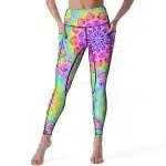 Rainbow Mandala Print High-Waisted Women's Leggings