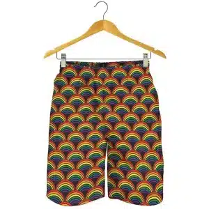 Rainbow Wave Pattern Men's Psychedelic Men's Shorts