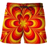 Retro Flower Burst Hippie Psychedelic Men's Shorts