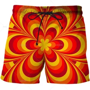 Retro Flower Burst Hippie Psychedelic Men's Shorts