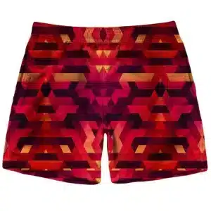 Retro Pattern Bold Red Geometric Men's Shorts