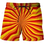 Retro Spiral Men's Orange Bold Burst Shorts