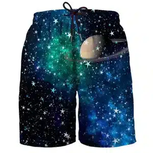 Saturn Celestial Starry Night Men's Shorts