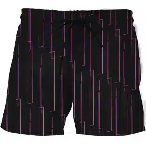 Sleek Neon Line Psytrance Men's Beach Shorts