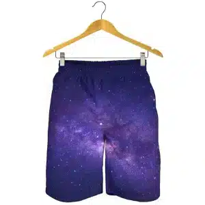 Starry Night Sky Purple Galaxy Men's Beach Shorts