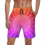 Sunset Gradient Mandala Men's Rave Shorts