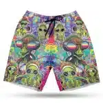 Trippy Art Psychedelic Alien Men's Board Shorts