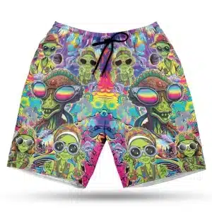 Trippy Art Psychedelic Alien Men's Board Shorts