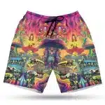 Trippy Buddha Cosmic Bus Art Psychedelic Alien Shorts