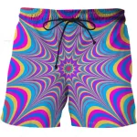 Trippy Neon Spiral Men's Drawstring Shorts