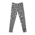 Trippy Optical Illusion Black and White Swirl Leggings