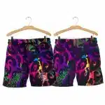 Vibrant Neon Jungle Print Men's Swim Shorts