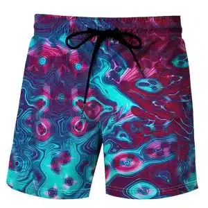 Vibrant Swirl Men's Psychedelic Abstract Rave Shorts