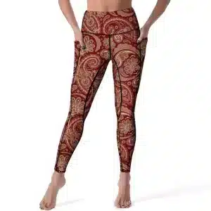 Vintage-Inspired Paisley Print Women's Yoga Leggings