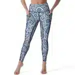 White and Blue Paisley Women's Yoga Leggings